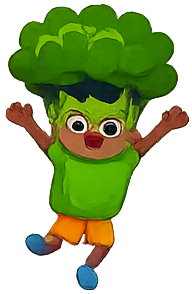 Personagem brócolis animado