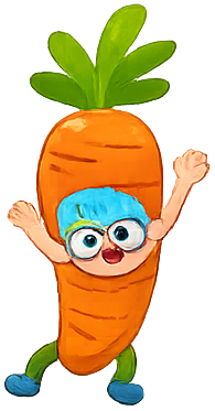 Personagem cenoura feliz