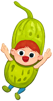 Personagem pepino dançando