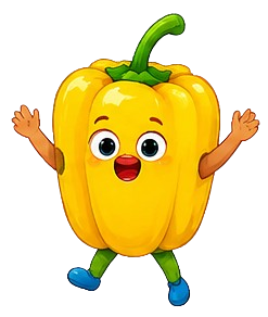 Personagem pimentão amarelo