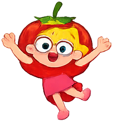 Personagem tomate sorridente